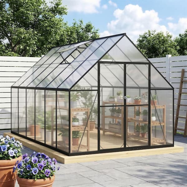 Secretree 8 ft. W X 12 ft. D Cedar Wood Greenhouse for Outdoors