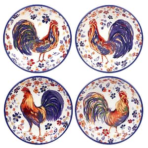 Morning Rooster 36.42 fl. oz. Multi-Colored Earthenware Soup Bowls (Set of 4)