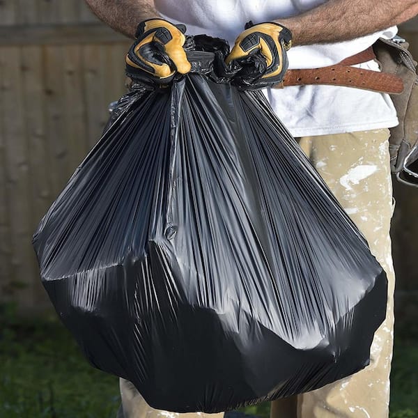 Toter Trash Bags — (8) 10-Bag Rolls, 48-Gallon, Black, Model# GB048-08000