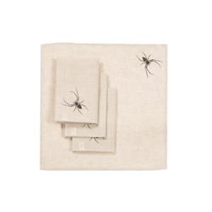 0.1 in. H x 20 in. W x 20 in. D Halloween Creepy Spiders Napkins in Natural (Set of 4)