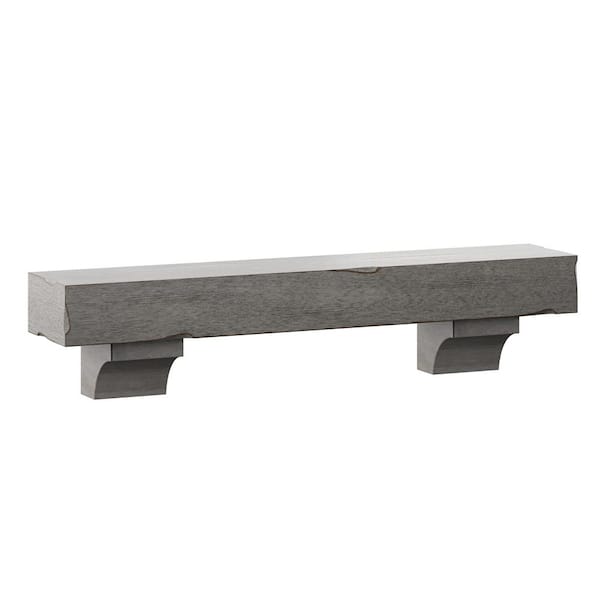 Twin Star Home 48 in. Weathered Gray Cap-Shelf Mantel MS48-6210