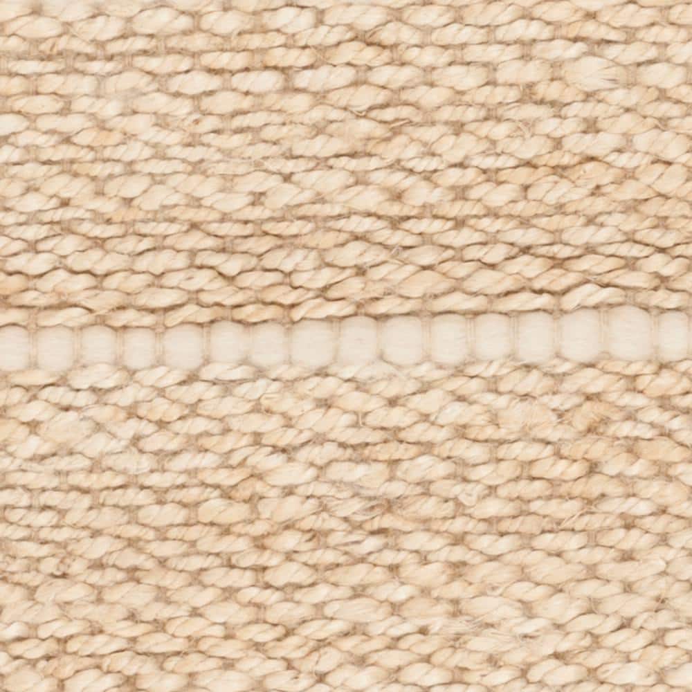 Ivory Flat Woven Handmade Round Wool Rug, 2' x 3'