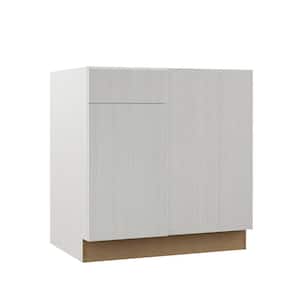 Designer Series Edgeley Assembled 33x34.5x23 in. Blind Right Corner Base Kitchen Cabinet in Glacier
