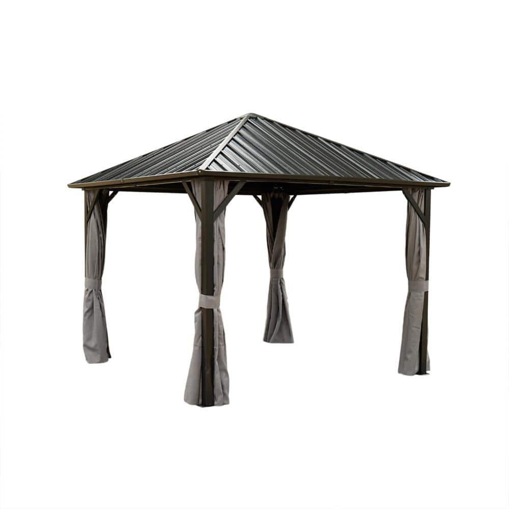 10 ft. x 10 ft. Aluminum Patio Gazebo – Hardtop Roof, Weatherproof & Rust-Resistant, Black price history on PriceWatchPro