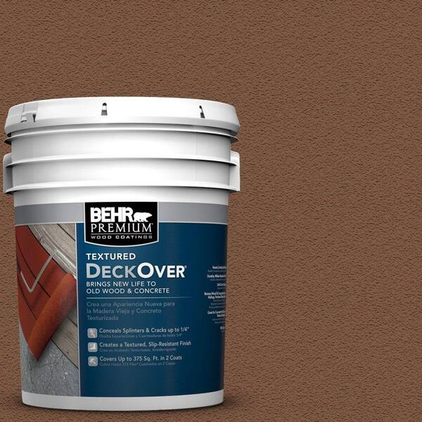 BEHR Premium Textured DeckOver 5 gal. #SC-110 Chestnut Textured Solid Color Exterior Wood and Concrete Coating