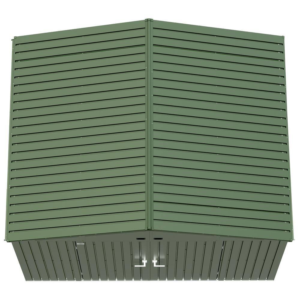 Green 8' x 10' Steel Lawn Care Storage Shed