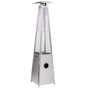 40,000 BTU Bronze Quartz Glass Tube Patio Propane Heater in Silver