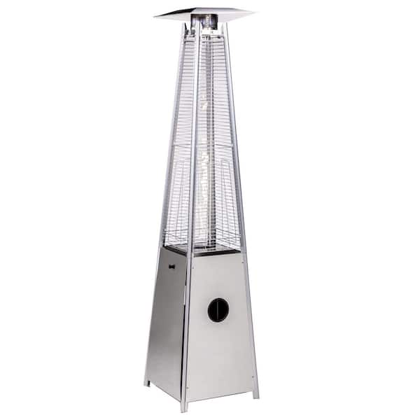 40,000 BTU Bronze Quartz Glass Tube Patio Propane Heater in Silver