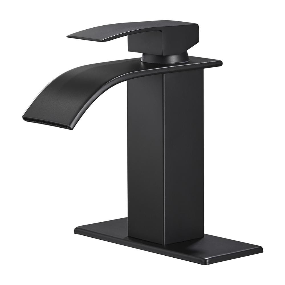Arc Waterfall Single Handle Single Hole Bathroom Faucet in Black price history on PriceWatchPro