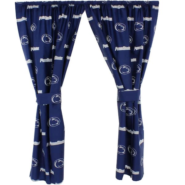 College Covers Navy Rod Pocket Room Darkening Curtain - 42 in. W x 84 in. L (Set of 2)