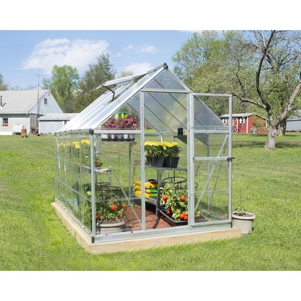 Hybrid 6 ft. x 10 ft. Silver/Clear Polycarbonate DIY Greenhouse Kit