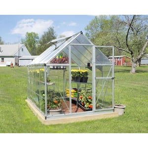 Hybrid 6 ft. x 10 ft. Silver/Clear DIY Greenhouse Kit