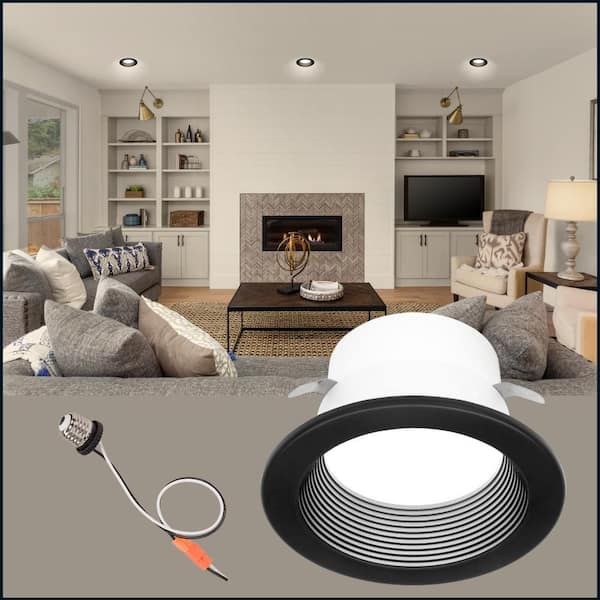 Commercial Electric 4 in. Deep Baffle Retrofit Extra Black Baffle