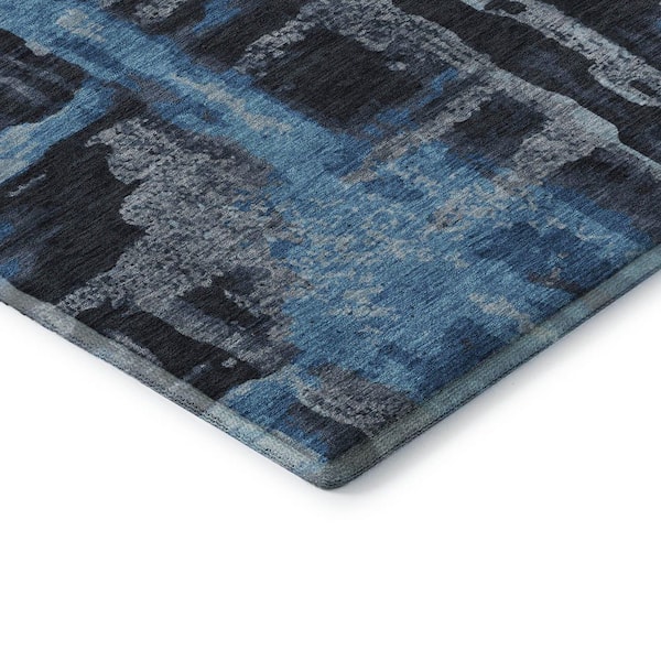 Mayfield Premium Machine Washable Abstract AMF2015 Black 3 ft. x 4 ft. Area Rug