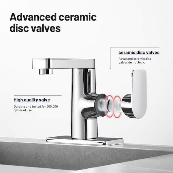Single Handle Single Hole Low Arc Bathroom Faucet With Metal Pop Up Drain Assembly Swivel Sink Faucet in Chrome