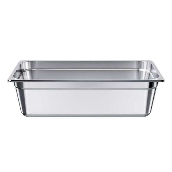 Stainless Steam Pan, 21.6 qt. Full Size 6 in. Deep, Anti-Jam, Rustproof, Roasting Pans for Restaurant Hotel Buffet Home