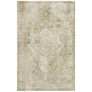 Astra Machine Washable Doormat 2 ft. x 4 ft. Center medallion Traditional Area Rug
