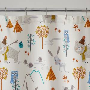 Company Kids Forest Campers Organic Cotton Percale 72 in. Graphic Shower Curtain