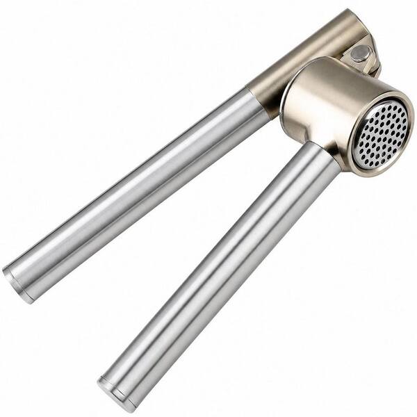 Silver 304 Stainless Steel Garlic Press for Kitchen Cooking Baking Meal Prep