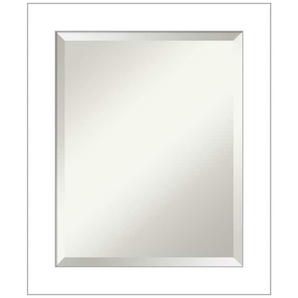 Amanti Art Medium Rectangle Wedge White Beveled Glass Casual Mirror (24.25 in. H x 20.25 in. W)