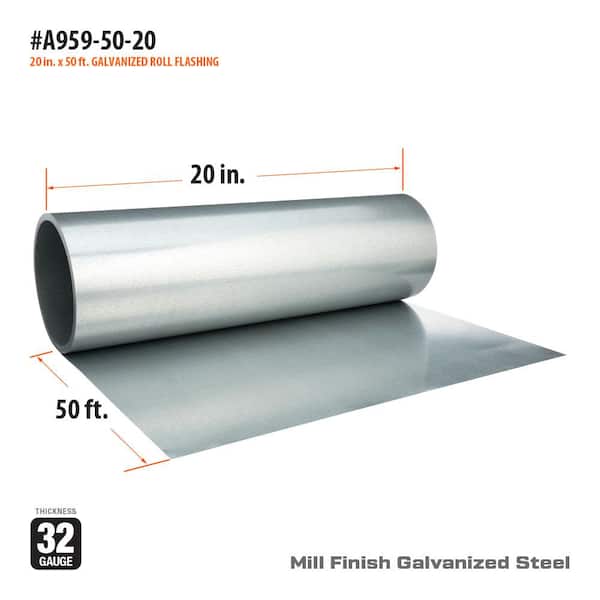 Amerimax 20-in x 50-ft Galvanized Steel Roll Flashing Amerimax 20-in x 50-ft Galvanized Steel Roll Flashing