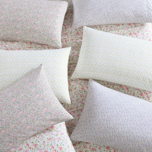 Laura Ashley Ramona 2-Piece Blue Cotton Standard Pillowcases