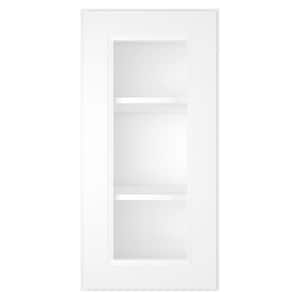 15 in W X 12 in. D X 30 in. H in Raised Panel White Plywood Ready to Assemble Wall Kitchen Cabinet with 1-Door 3-Shelves