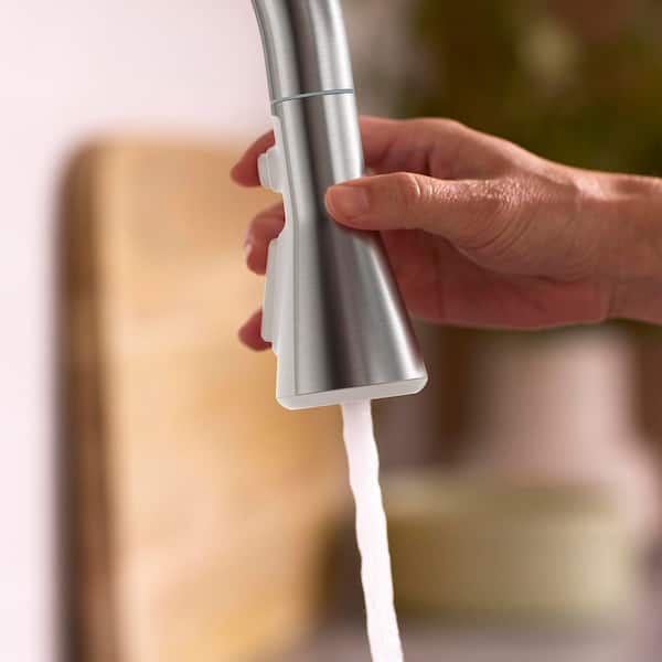 Aspirations 18 in. Touchless Pull Down Sprayer Kitchen Faucet with 360° Swivel Spout in Stainless Steel