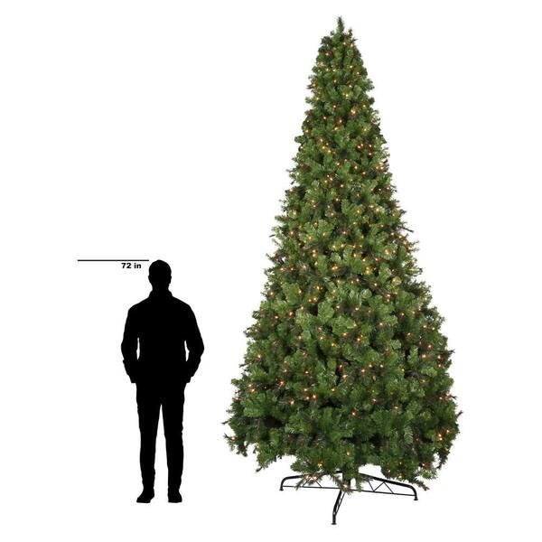 Home Accents Holiday - 12 ft. Noble Fir Quick-Set Artificial Christmas Tree with 1450 Clear Lights