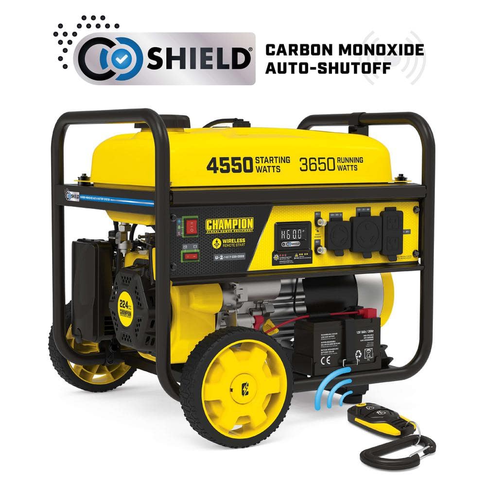 Champion 4550/3650-Watt Wireless Remote Start Gas Portable Generator with Free 3-Year Warranty for RV and Home