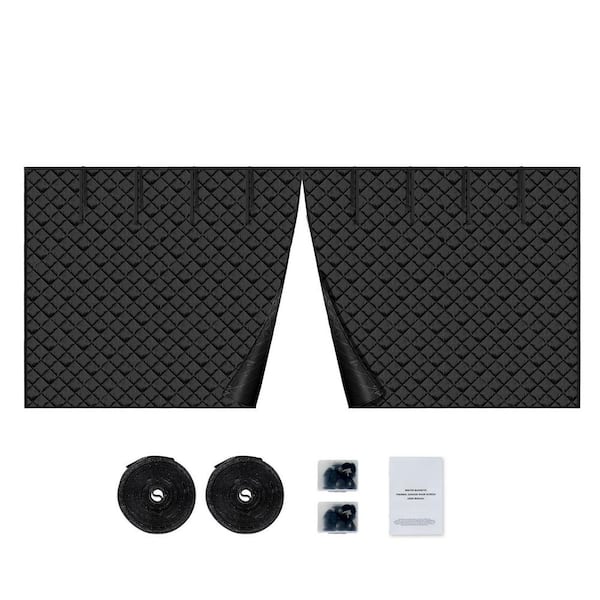 Garage Door Screen for Winter, 16x7FT., Insulated Magnetic Door Curtain with 300D Oxford Fabric, Durable Weighted Bottom