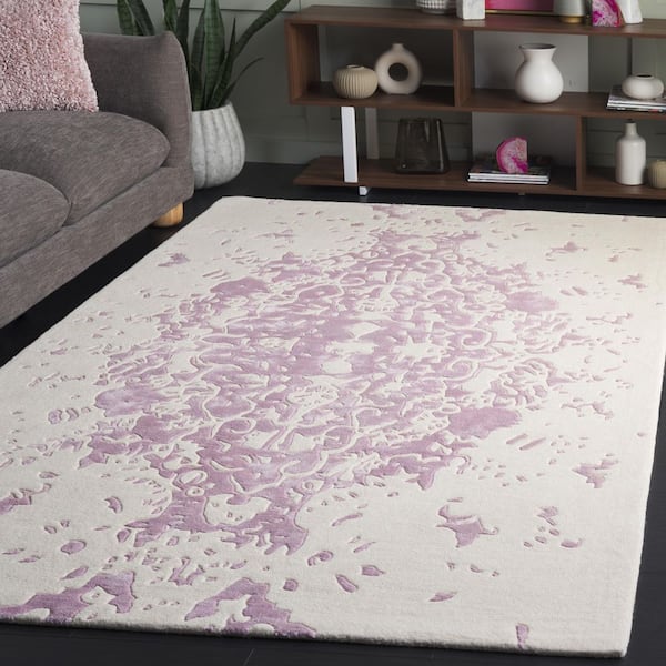 Fifth Avenue 5 ft. x 8 ft. Lavander/Ivory Splash Medallion Area Rug