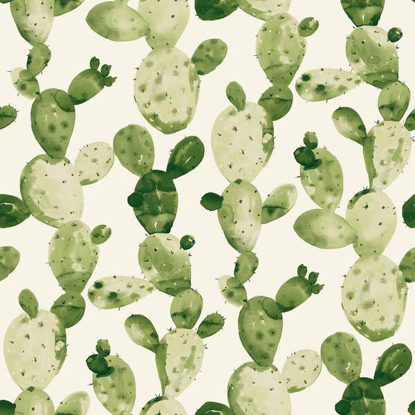 Tempaper Genevieve Gorder Ghosted Cactus Self-Adhesive, Removable Wallpaper