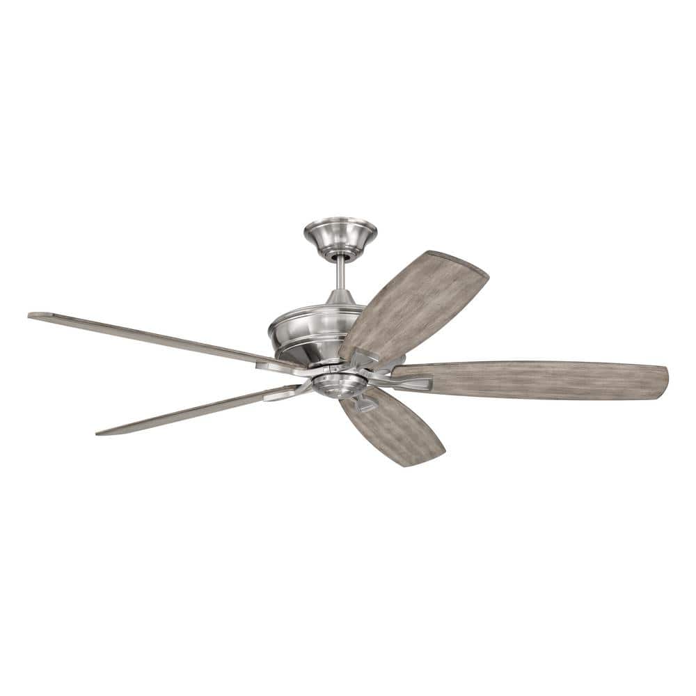 Santori 60 in. Energy Saving, 6-Speed Reversible Brushed Polished Nickel Ceiling Fan w/ Remote and Wall Control Included