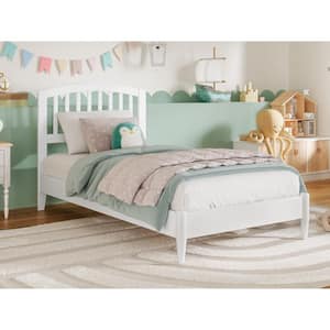 Quincy White Solid Wood Frame Twin Low Profile Platform Bed