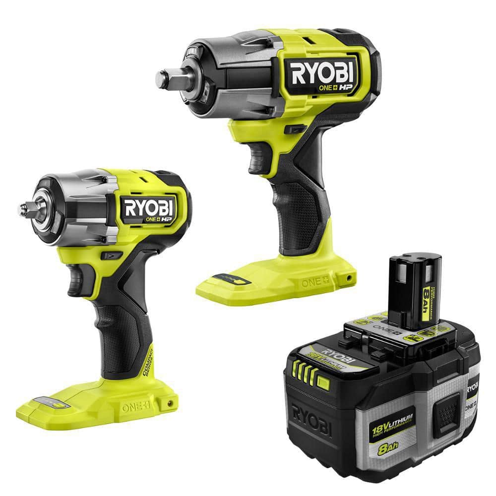 ONE+ 18V 8.0 Ah HIGH PERFORMANCE Battery w/ ONE+ HP 18V 1/2 in. & Compact 3/8 in. Impact Wrenches (Tools Only) price history on PriceWatchPro