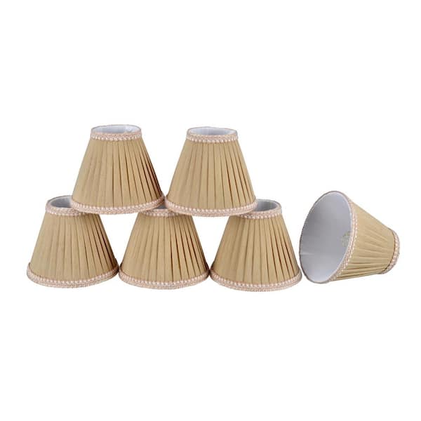Aspen Creative Corporation 6 in. x 5 in. Creme Pleated Empire Lamp Shade (6-Pack)