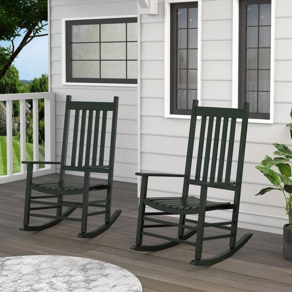 Shine Company 46 in H Dark Green Wood Vermont Outdoor Rocking