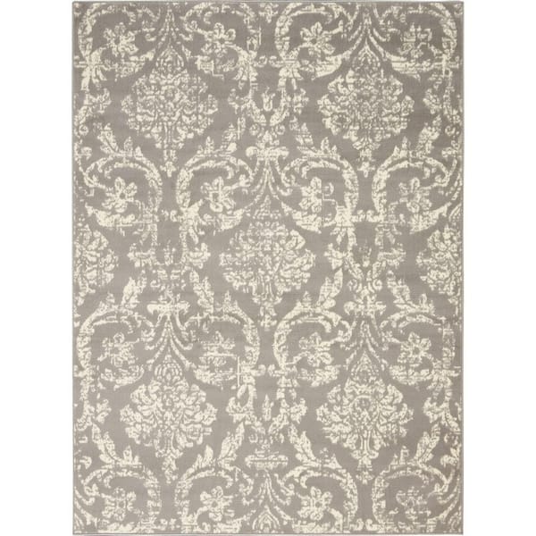 Nourison Jubilant Grey 6 ft. x 9 ft. Persian Vintage Area Rug