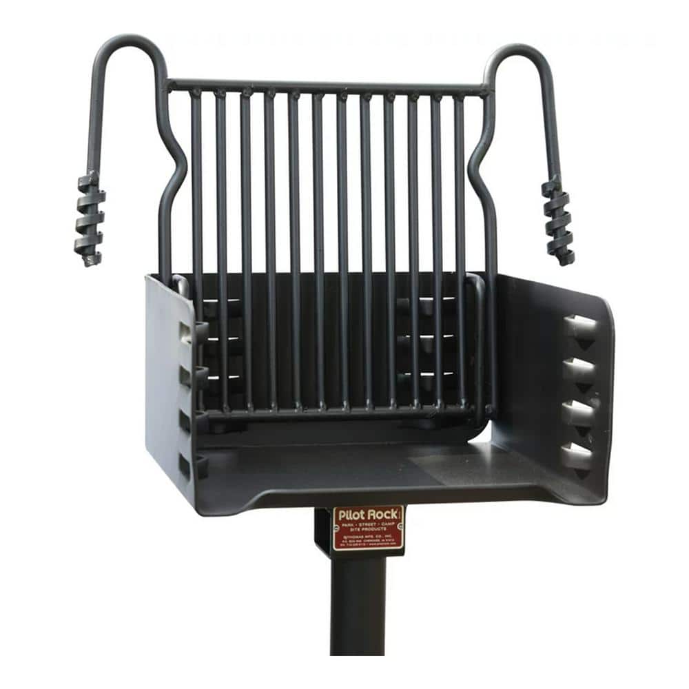 Pilot Rock Black Heavy Duty Steel Park Style Charcoal Grill