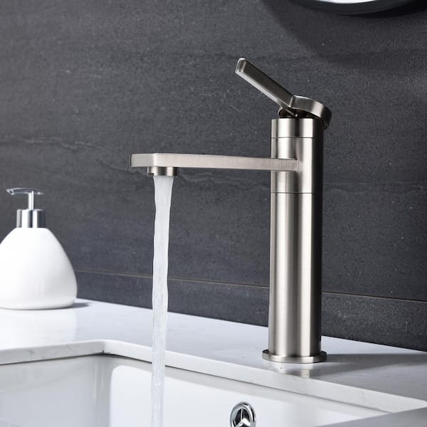 Unbranded Single Handle Single Hole Bathroom Faucet in Stainless Steel