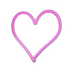 13.5 in. Neon Style LED Lighted Valentine's Day Heart Window Silhouette Sign