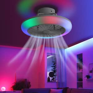 1.6 ft. Indoor RGB Dimmable LED Enclosed Ceiling Fans for Kids Room, Ceiling Fan Light