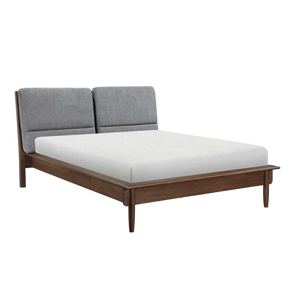 Caddel Brown Wood Frame Queen Platform Bed