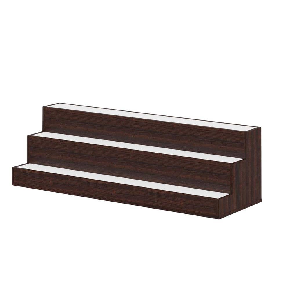 37.4 in. Wood LED Lighted 3-Tier Wine Glass Rack Bar Display Shelf with App and Remote Control, Walnut price history on PriceWatchPro