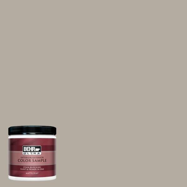 BEHR ULTRA 8 oz. #UL260-8 Perfect Taupe Matte Interior/Exterior Paint and Primer in One Sample