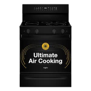 30 in. 5-Element Freestanding Electric Smart Range in Black with Air Cooking Technology