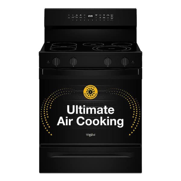 30 in. 5-Element Freestanding Electric Smart Range in Black with Air Cooking Technology