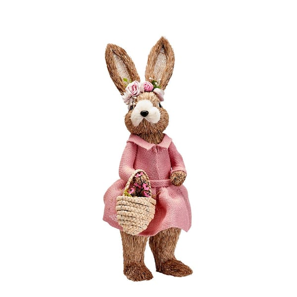 Worth Imports 17 in. Standing Bunny in Dress with Basket 3206