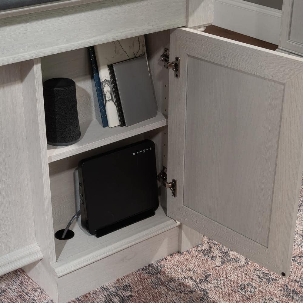 Glacier Oak Executive Desk with Drawers and Keyboard Tray